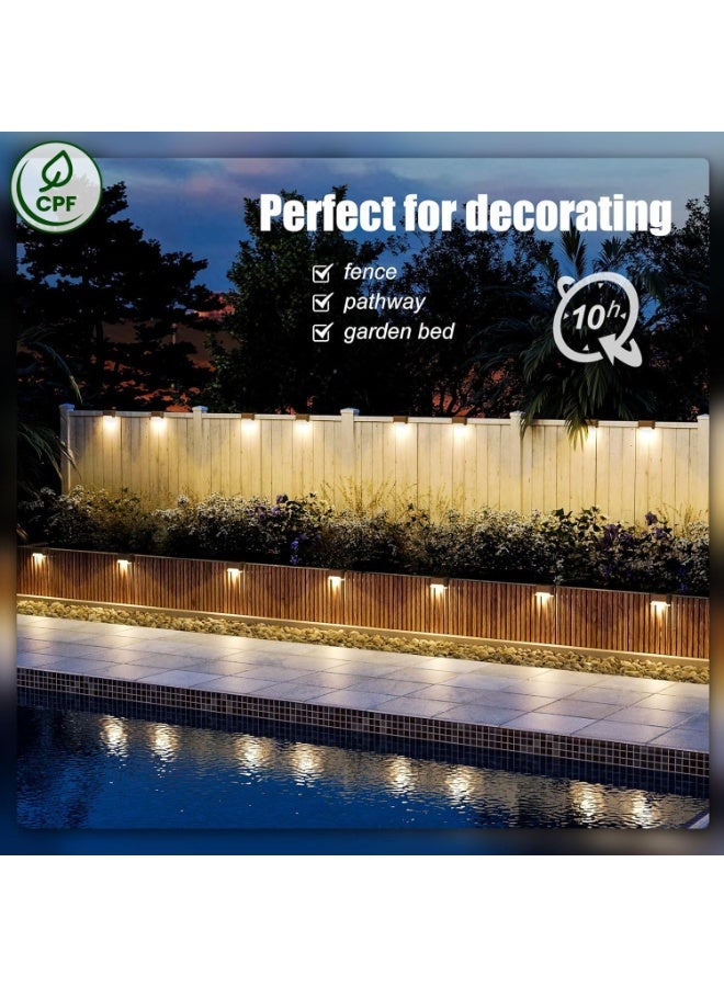 VIUAUAX مجموعة من 4 مصابيح سطحية تعمل بالطاقة الشمسية خارجية، مصابيح درج تعمل بالطاقة الشمسية مقاومة للماء، مصابيح LED تعمل بالطاقة الشمسية للسلالم الخارجية، والخطوات، والسياج، والفناء، والممر (أبيض دافئ) - Image 4